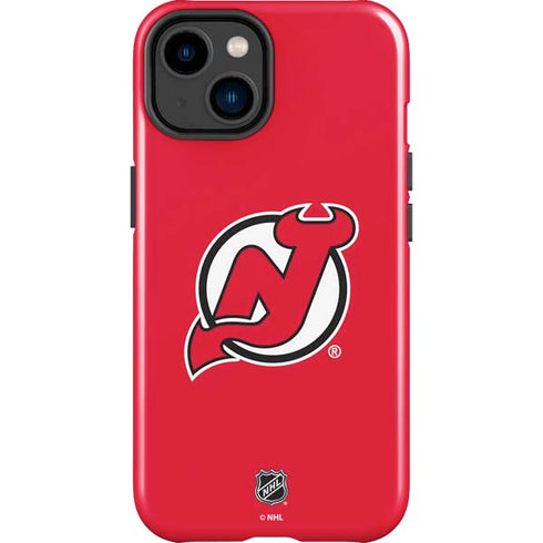 NHL New Jersey Devils Solid Background iPhone 15 Impact Case